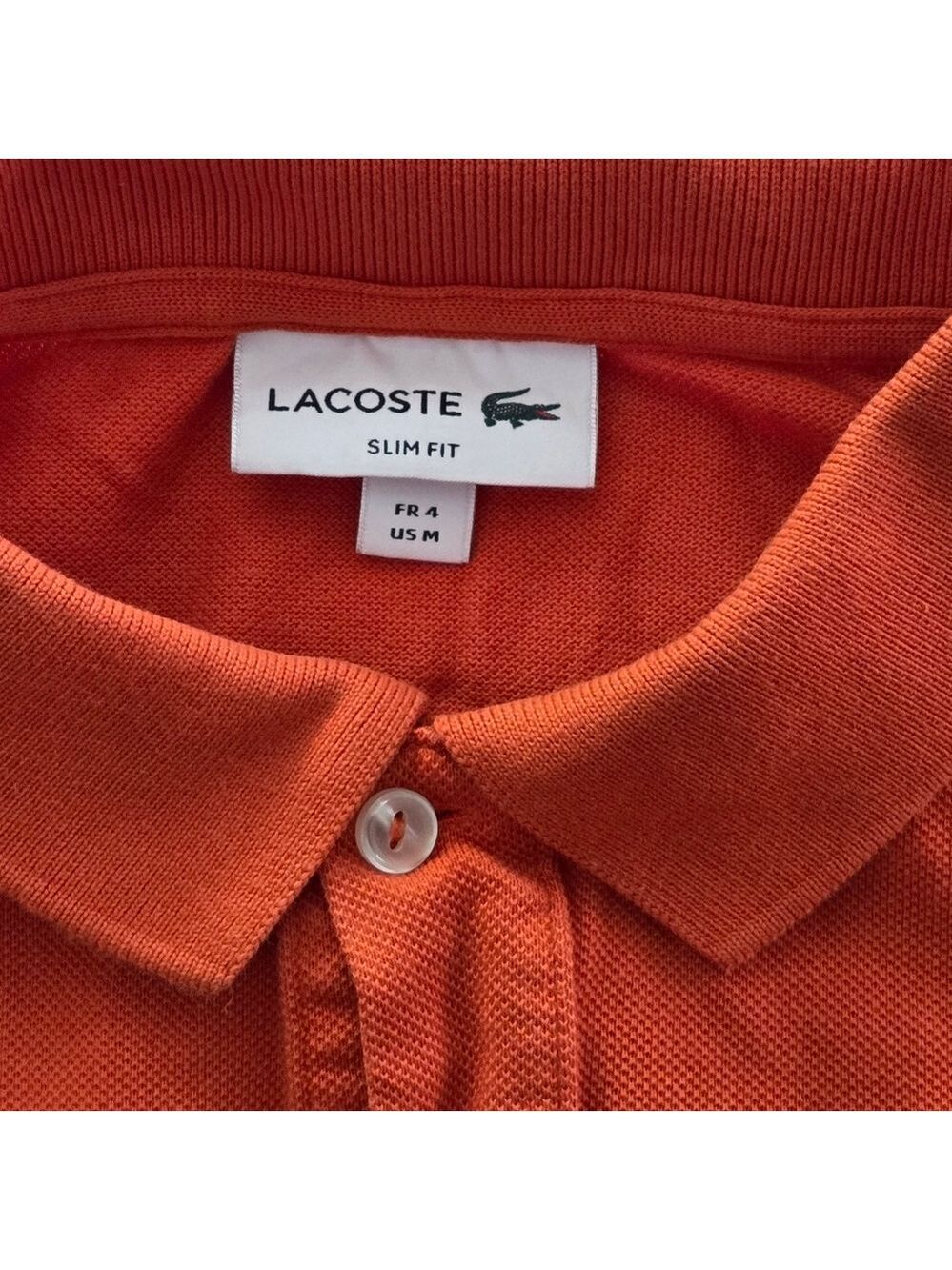 Lacoste Men's Slim Fit Classic Pique Polo Shirt Orange M - Picture 3 of 8